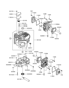 Kawasaki Fr730v-As21 Cylinder And Crankcase Diagram and Parts List for Z-FORCESZ48 (17AIDGHB-17AIDGHB010)(2015) Cub Cadet Lawn Tractor
